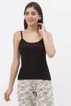 Floret Cotton Camisole (Pack of 2) - Skin Black — thumbnail 2